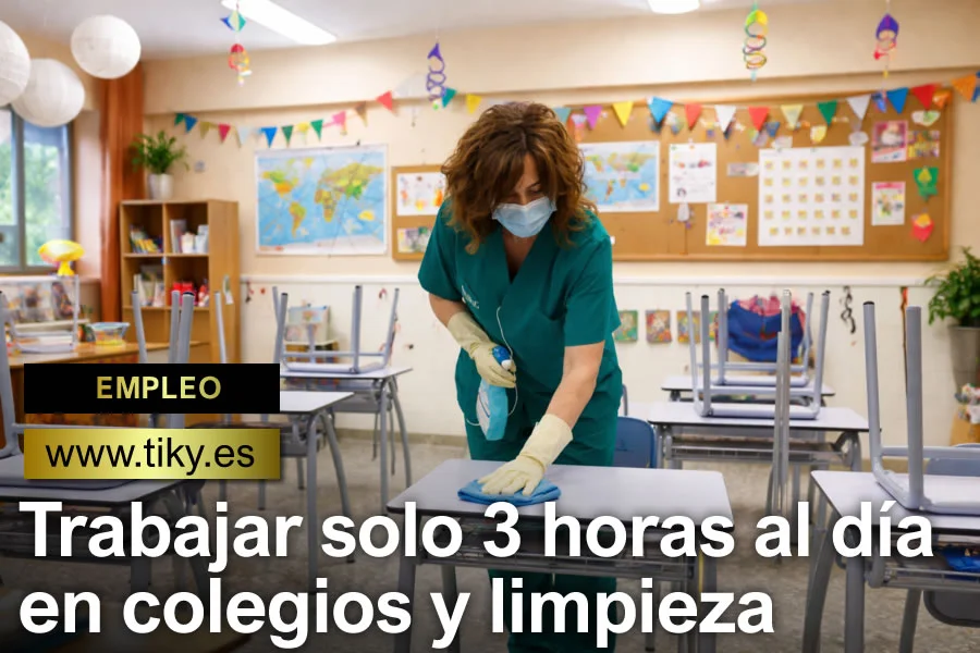 Auxiliar de servicios operativos en centros educativos de España con jornada parcial fija 2026